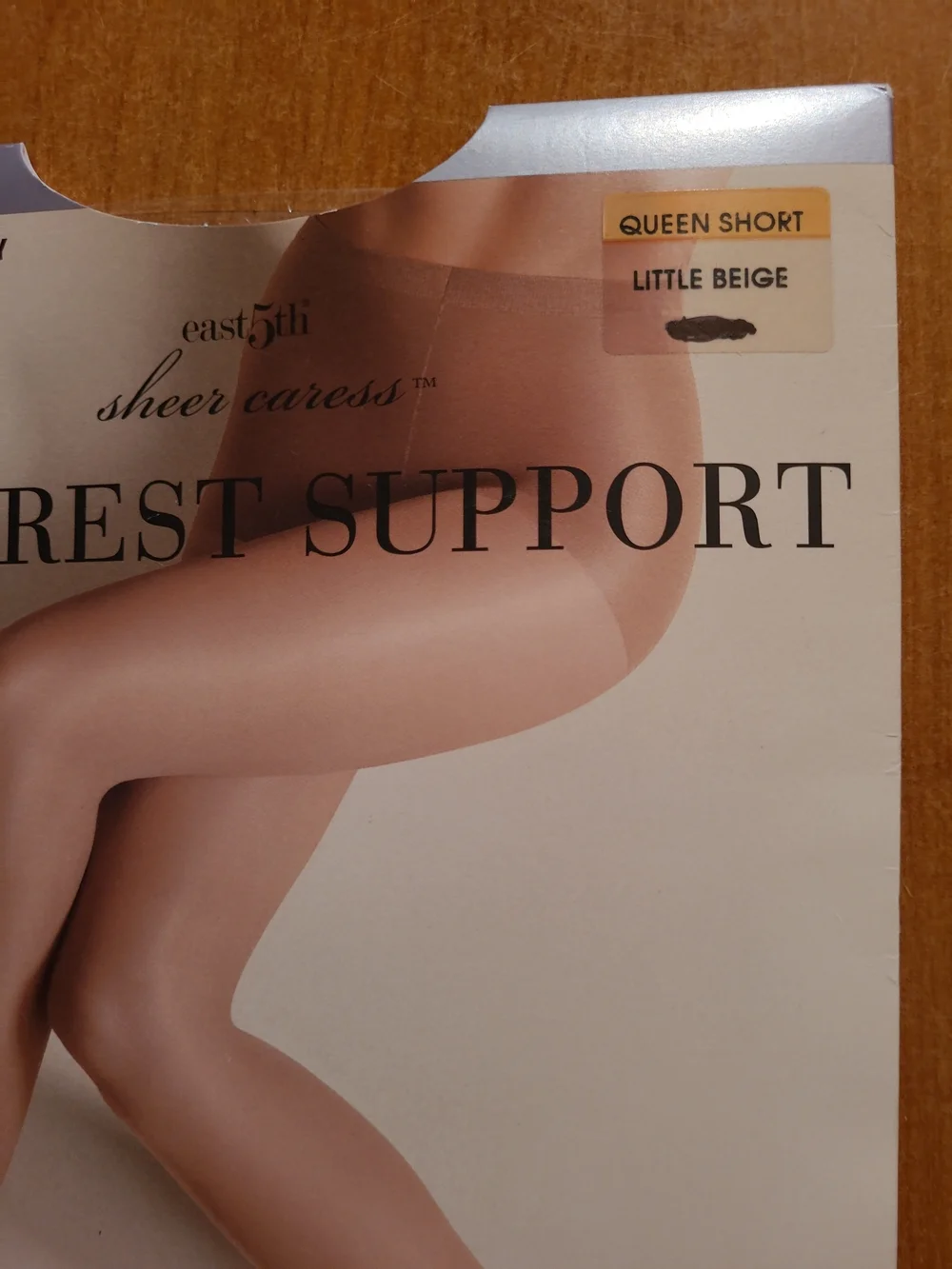 east 5th Sheerest Support Control Top Pantyhose Little Beige  Queen Short NWT